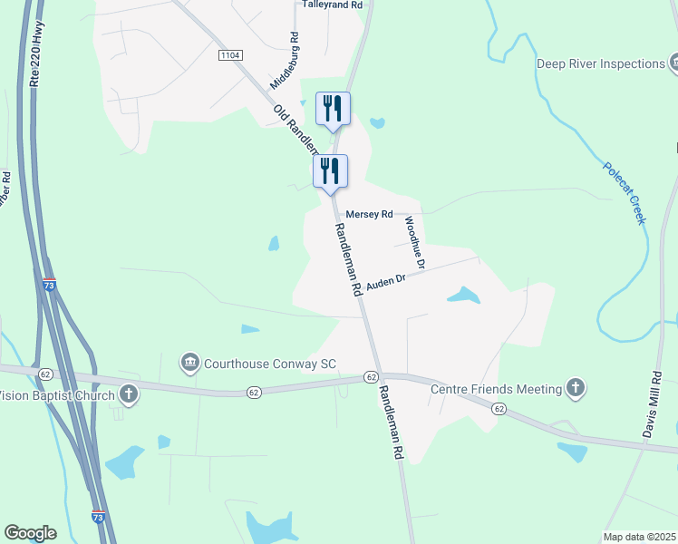 map of restaurants, bars, coffee shops, grocery stores, and more near 5312 Randleman Road in Greensboro