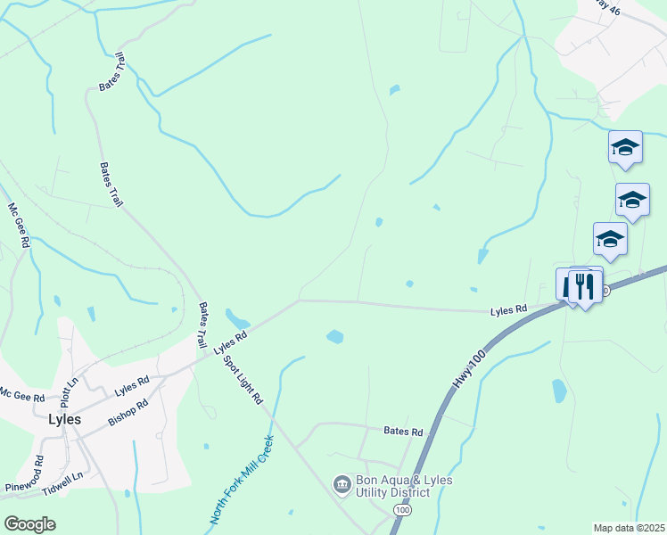 map of restaurants, bars, coffee shops, grocery stores, and more near 9048 Turner Lane in Lyles