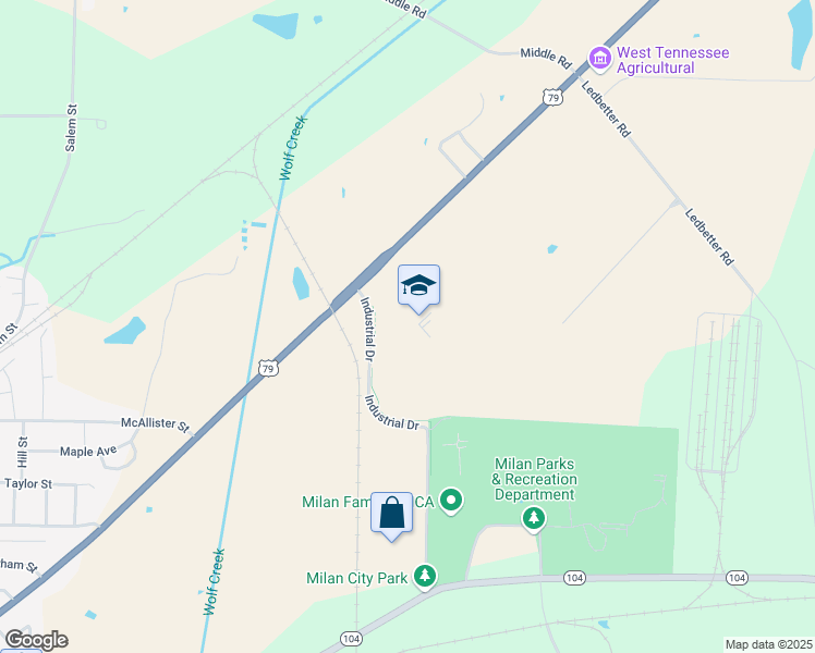 map of restaurants, bars, coffee shops, grocery stores, and more near 7060 East Van Hook Street in Milan