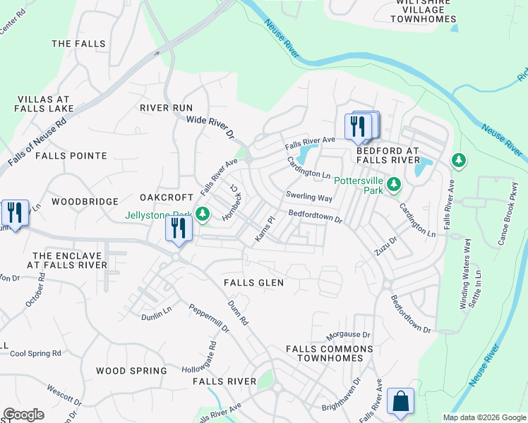 map of restaurants, bars, coffee shops, grocery stores, and more near 2207 Hopeton Avenue in Raleigh