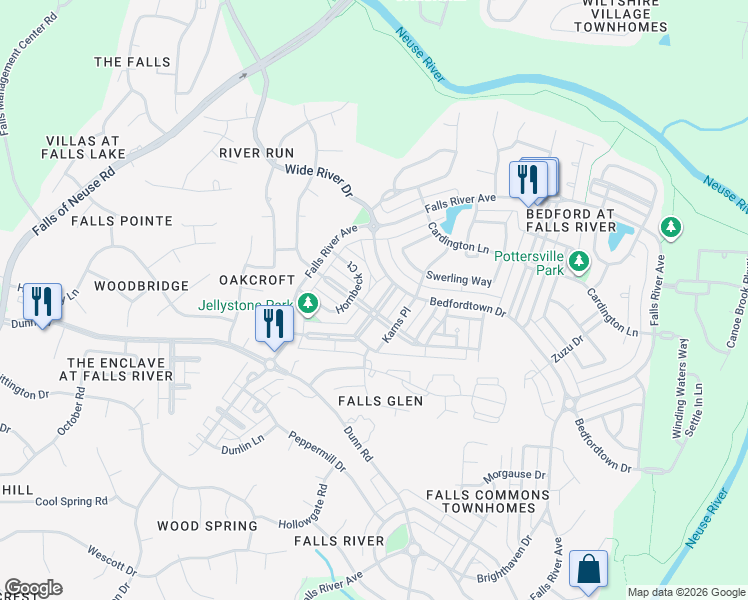 map of restaurants, bars, coffee shops, grocery stores, and more near 2207 Hopeton Avenue in Raleigh