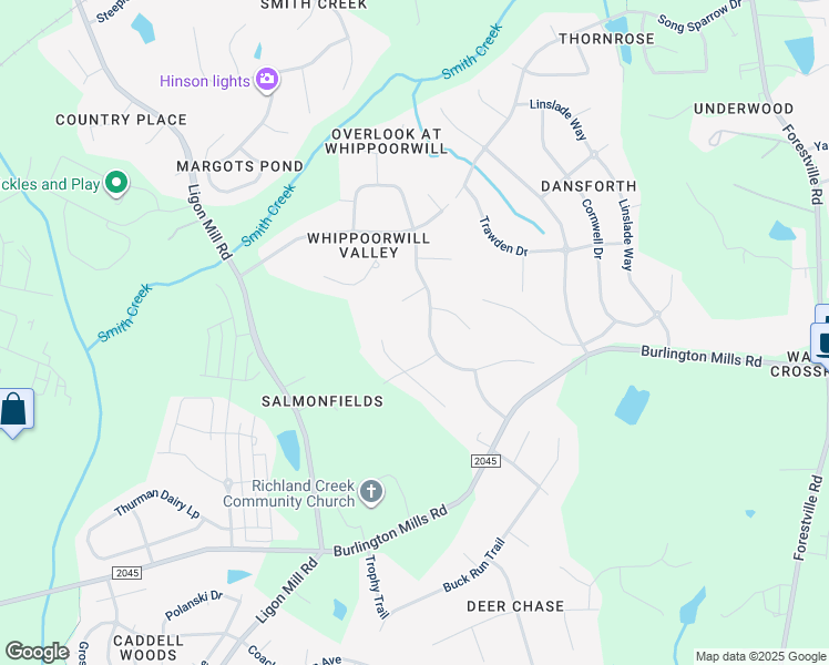 map of restaurants, bars, coffee shops, grocery stores, and more near 5429 Chimney Swift Drive in Wake Forest