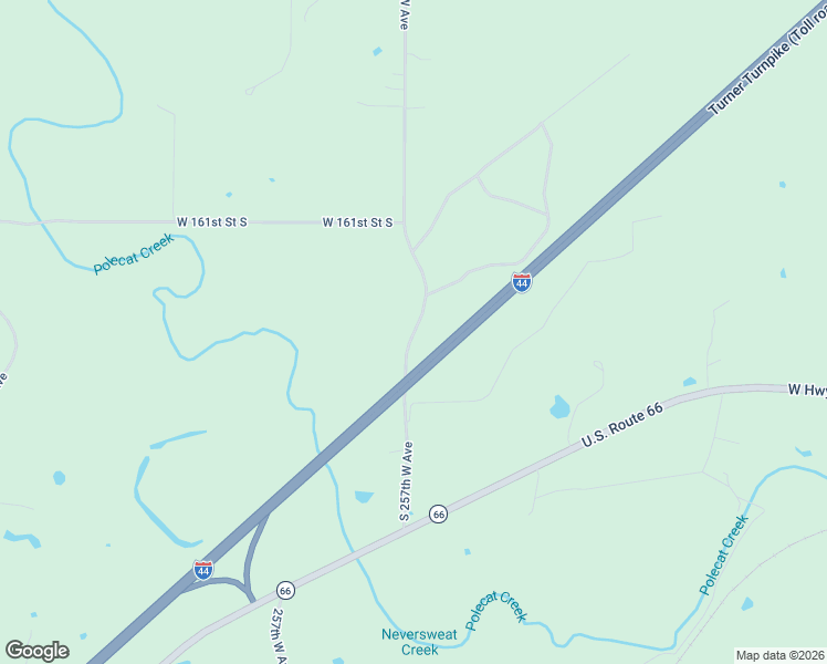 map of restaurants, bars, coffee shops, grocery stores, and more near 16346 South 257th West Avenue in Kellyville