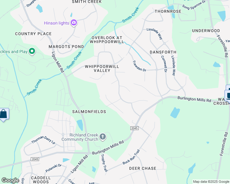 map of restaurants, bars, coffee shops, grocery stores, and more near 5429 Chimney Swift Drive in Wake Forest