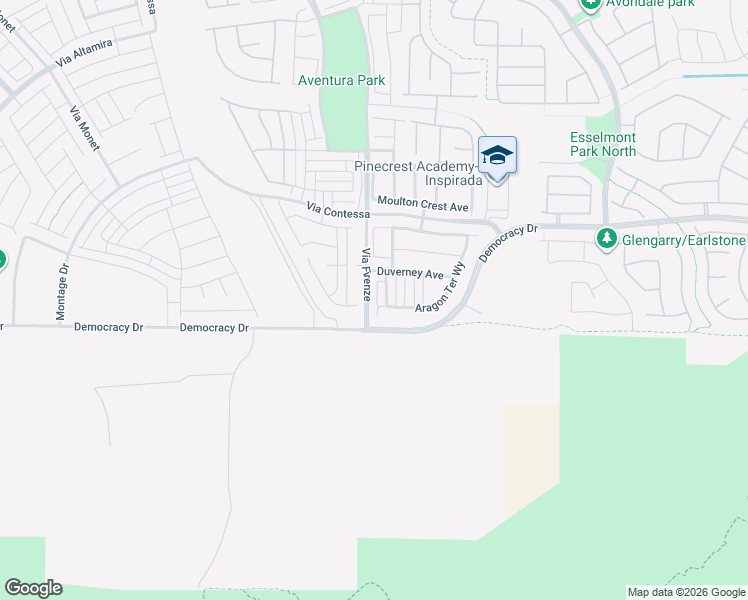 map of restaurants, bars, coffee shops, grocery stores, and more near 2878 Via Firenze in Henderson