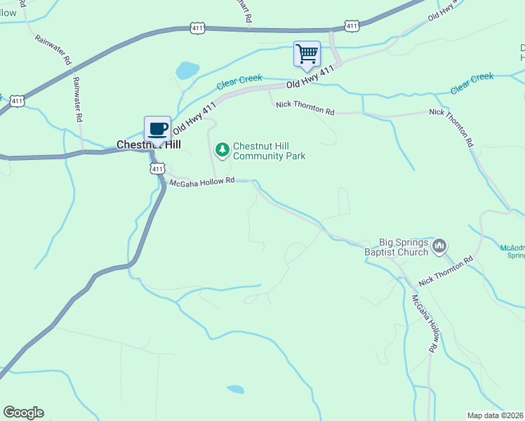 map of restaurants, bars, coffee shops, grocery stores, and more near 2491 McGaha Hollow Rd in Dandridge