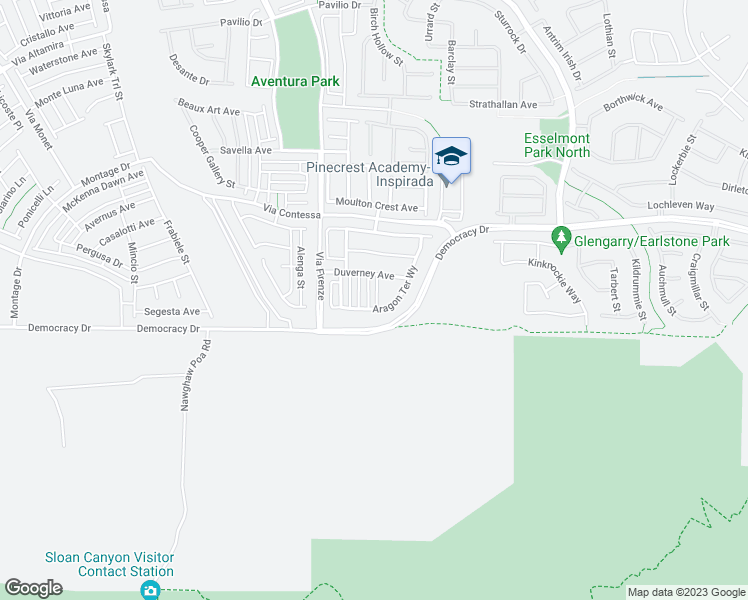 map of restaurants, bars, coffee shops, grocery stores, and more near 2877 Tanager Hill Street in Henderson