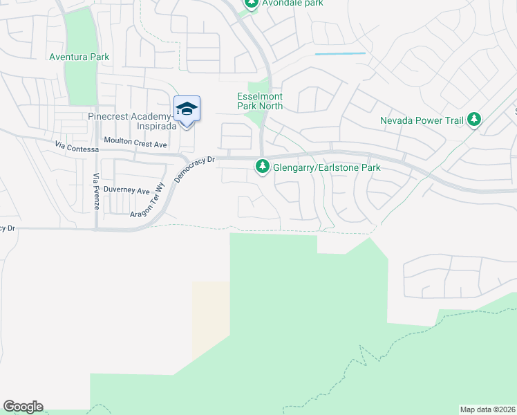 map of restaurants, bars, coffee shops, grocery stores, and more near 2820 Trossachs Street in Henderson