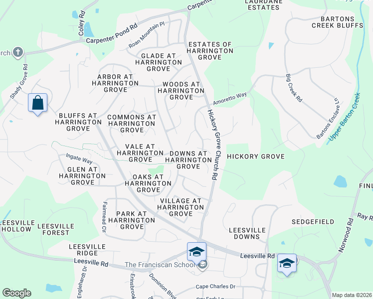 map of restaurants, bars, coffee shops, grocery stores, and more near 5400 Calverton Drive in Raleigh