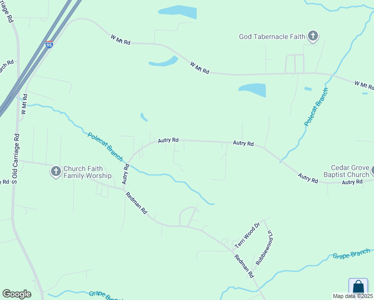 map of restaurants, bars, coffee shops, grocery stores, and more near 5531 Autry Road in Rocky Mount