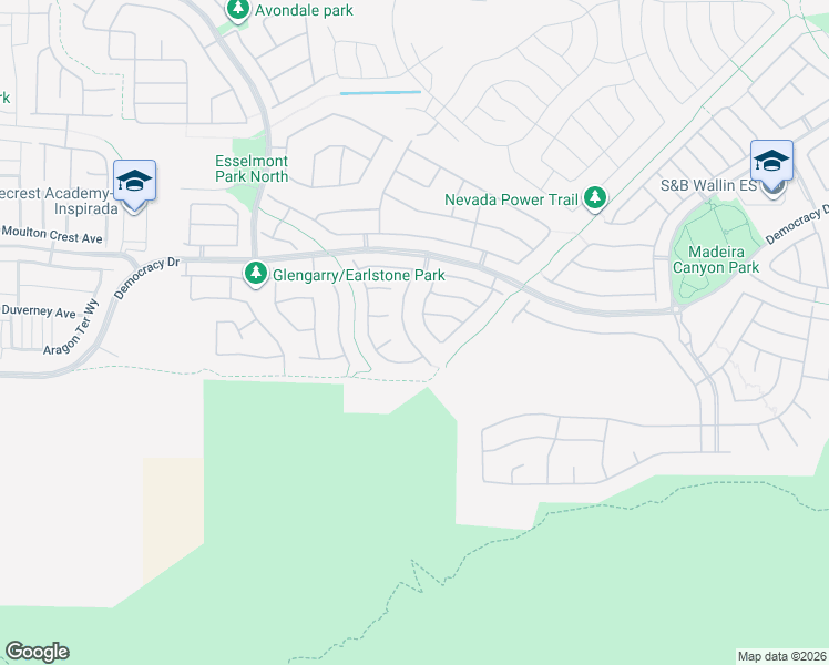 map of restaurants, bars, coffee shops, grocery stores, and more near 2777 Craigmillar Street in Henderson