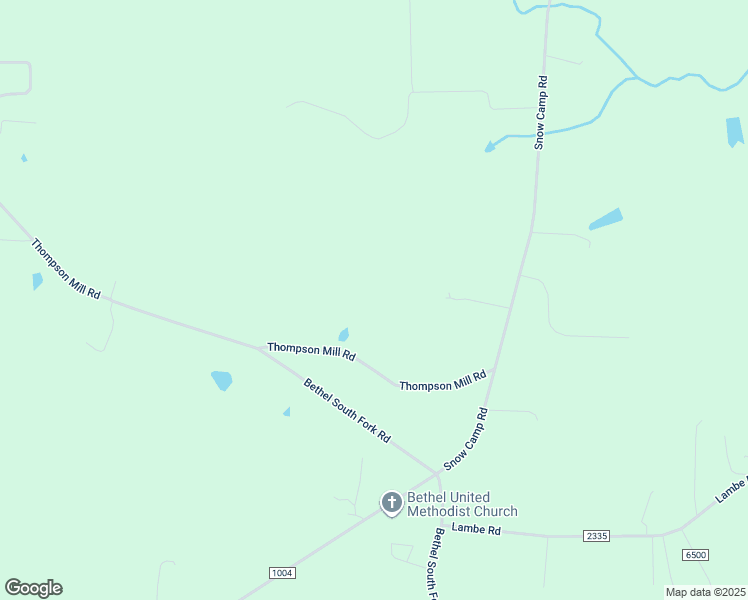 map of restaurants, bars, coffee shops, grocery stores, and more near Thompson Mill Road in Alamance County