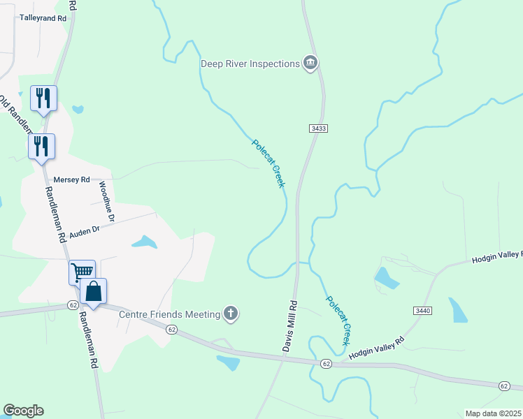 map of restaurants, bars, coffee shops, grocery stores, and more near 6018 Davis Mill Road in Greensboro