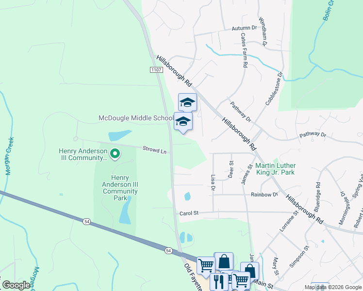 map of restaurants, bars, coffee shops, grocery stores, and more near 890 Old Fayetteville Road in Chapel Hill