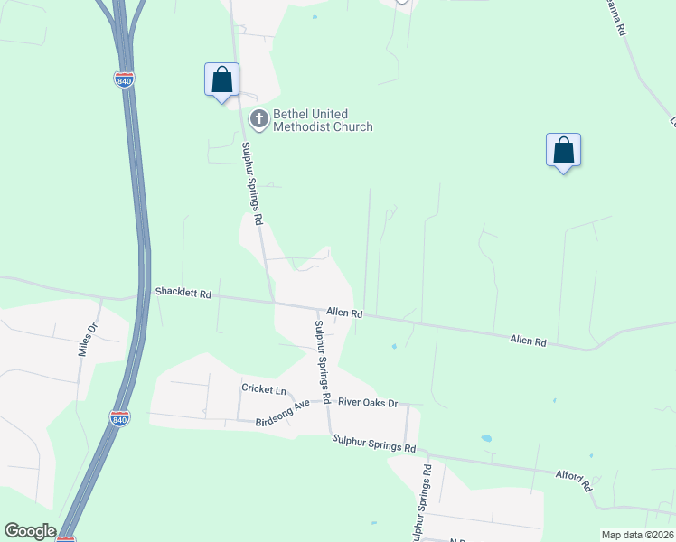 map of restaurants, bars, coffee shops, grocery stores, and more near 4170 James B Ward Road in Murfreesboro