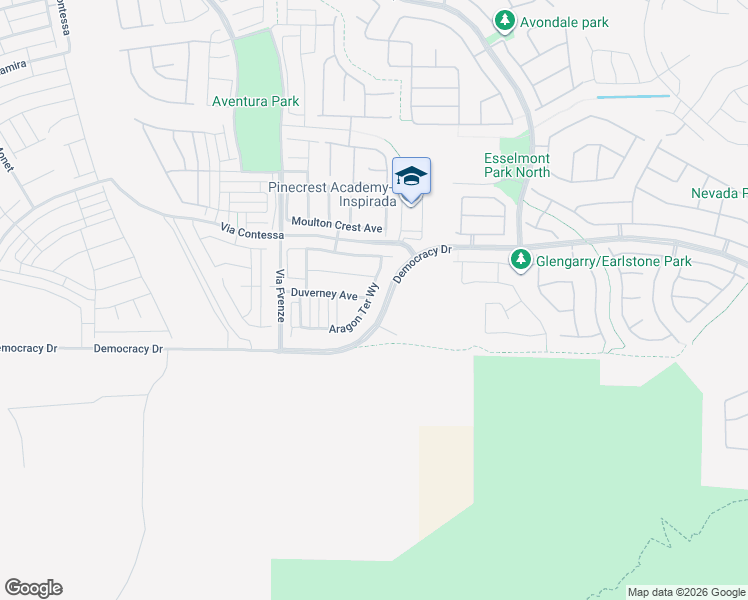 map of restaurants, bars, coffee shops, grocery stores, and more near 2832 Aragon Terrace Way in Henderson