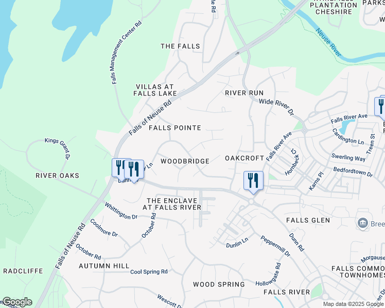 map of restaurants, bars, coffee shops, grocery stores, and more near 1900 Katesbridge Lane in Raleigh