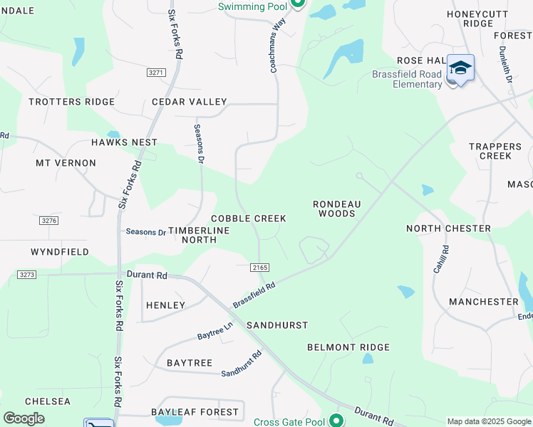 map of restaurants, bars, coffee shops, grocery stores, and more near 617 Great Pine Way in Raleigh