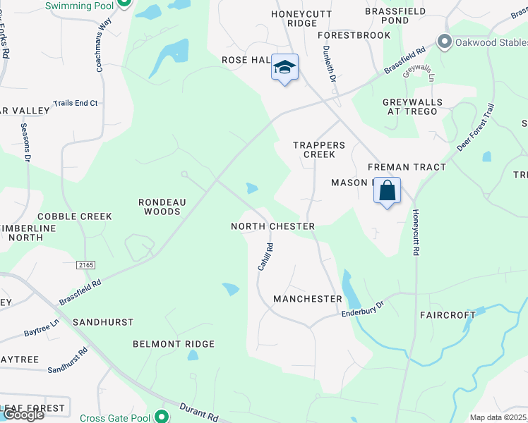 map of restaurants, bars, coffee shops, grocery stores, and more near 10912 Cahill Road in Raleigh