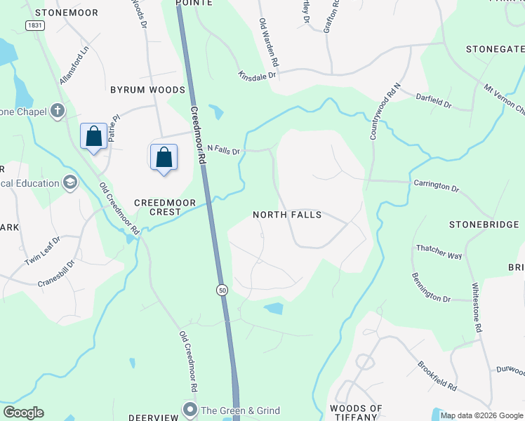 map of restaurants, bars, coffee shops, grocery stores, and more near 5428 Winding View Lane in Raleigh