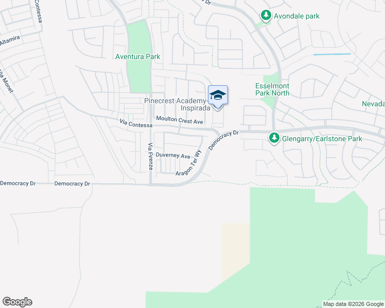 map of restaurants, bars, coffee shops, grocery stores, and more near 2924 Duverney Ave. in Henderson