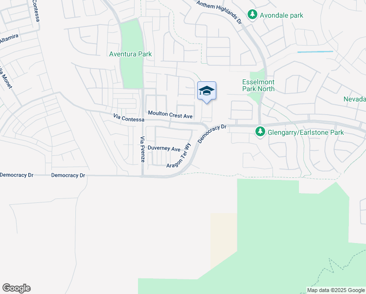 map of restaurants, bars, coffee shops, grocery stores, and more near 2924 Duverney Ave. in Henderson