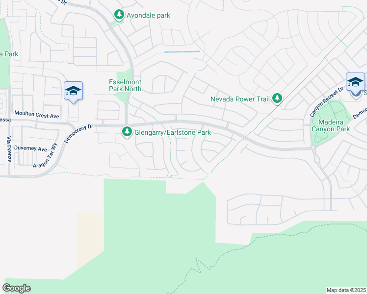 map of restaurants, bars, coffee shops, grocery stores, and more near 2736 Neidpath Court in Henderson