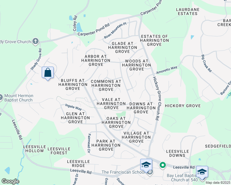 map of restaurants, bars, coffee shops, grocery stores, and more near 12108 Inglehurst Drive in Raleigh
