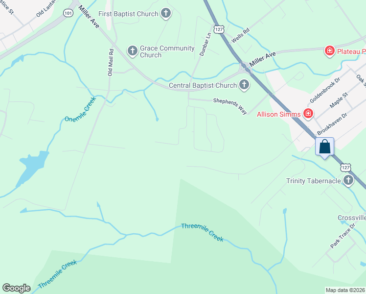 map of restaurants, bars, coffee shops, grocery stores, and more near 223 Grove Loop in Crossville