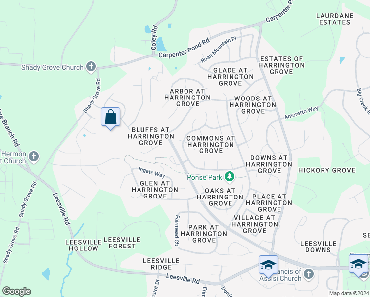 map of restaurants, bars, coffee shops, grocery stores, and more near 5809 Edgebury Road in Raleigh