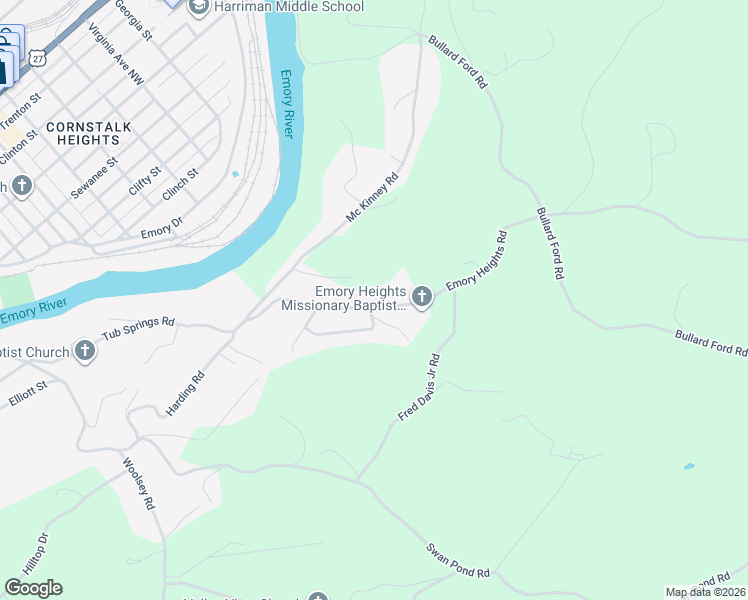 map of restaurants, bars, coffee shops, grocery stores, and more near 313 Emory Heights Road in Harriman