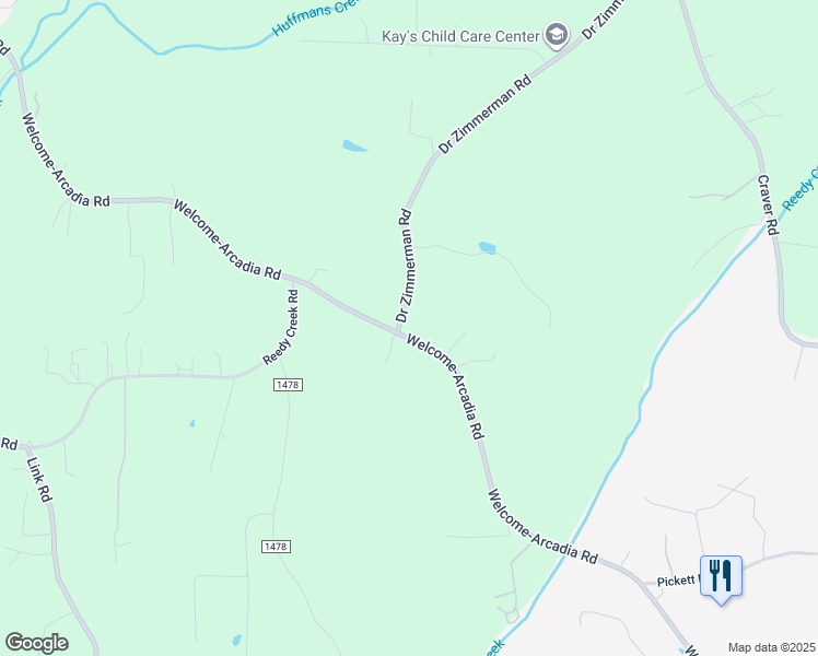 map of restaurants, bars, coffee shops, grocery stores, and more near 2386 Welcome-Arcadia Road in Lexington