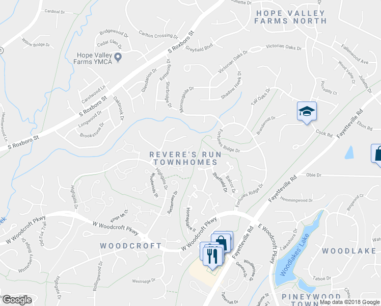 map of restaurants, bars, coffee shops, grocery stores, and more near 52 Citation Drive in Durham