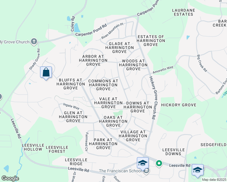 map of restaurants, bars, coffee shops, grocery stores, and more near 12112 Inglehurst Drive in Raleigh