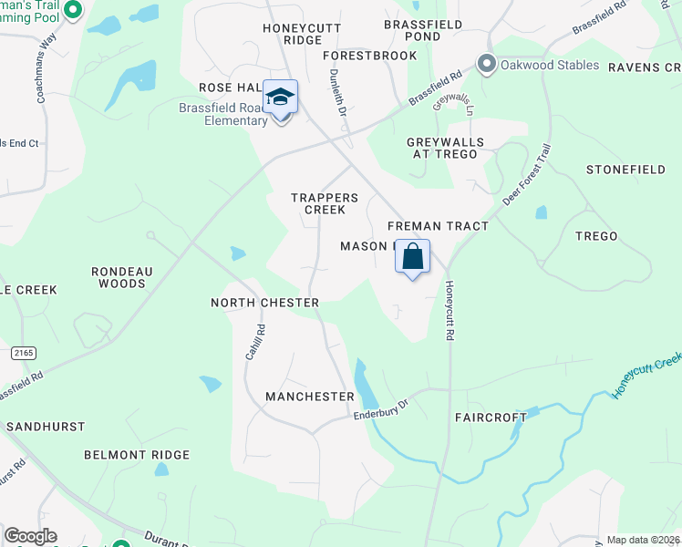 map of restaurants, bars, coffee shops, grocery stores, and more near 908 Streamer Court in Raleigh