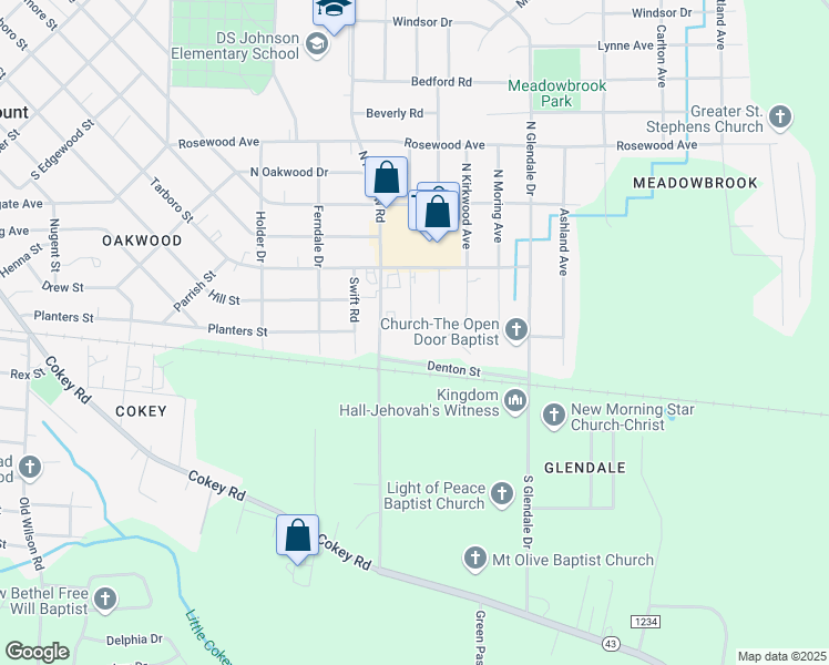 map of restaurants, bars, coffee shops, grocery stores, and more near 169 Wayfarer Court in Rocky Mount