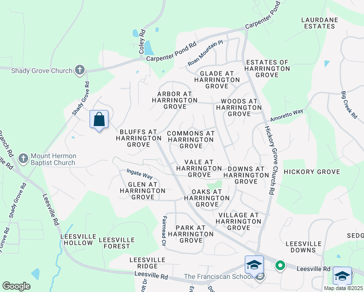 map of restaurants, bars, coffee shops, grocery stores, and more near 12116 Queensbridge Court in Raleigh