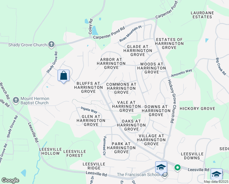 map of restaurants, bars, coffee shops, grocery stores, and more near 12116 Queensbridge Ct in Raleigh