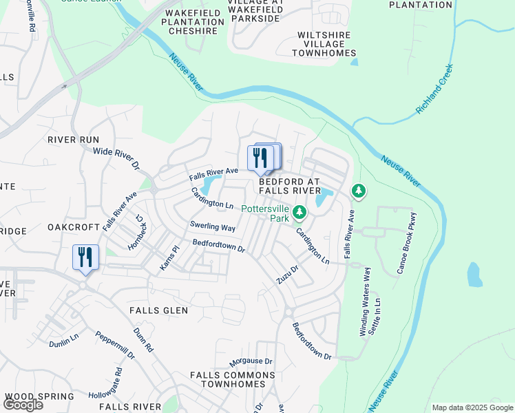map of restaurants, bars, coffee shops, grocery stores, and more near 2507 Saint Paul's Square in Raleigh