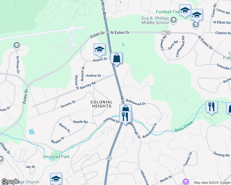 map of restaurants, bars, coffee shops, grocery stores, and more near 859 Martin Luther King Junior Boulevard in Chapel Hill