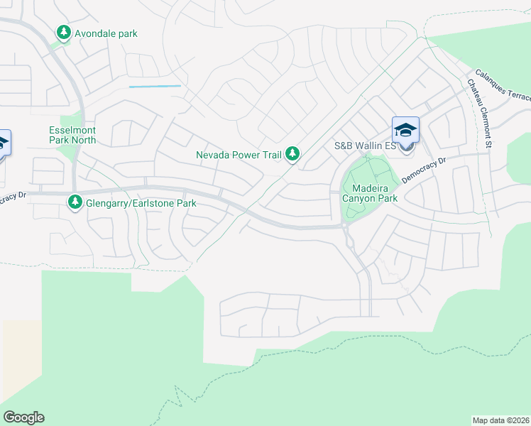 map of restaurants, bars, coffee shops, grocery stores, and more near 2617 Rue Toulouse Avenue in Henderson