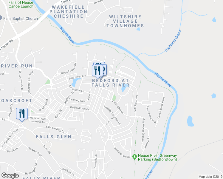 map of restaurants, bars, coffee shops, grocery stores, and more near 2738 Cloud Mist Circle in Raleigh