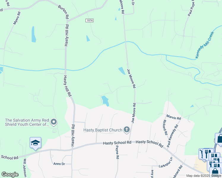 map of restaurants, bars, coffee shops, grocery stores, and more near Quail Hollow Road in Thomasville