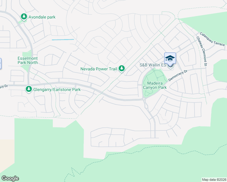 map of restaurants, bars, coffee shops, grocery stores, and more near 2633 Rue Toulouse Avenue in Henderson