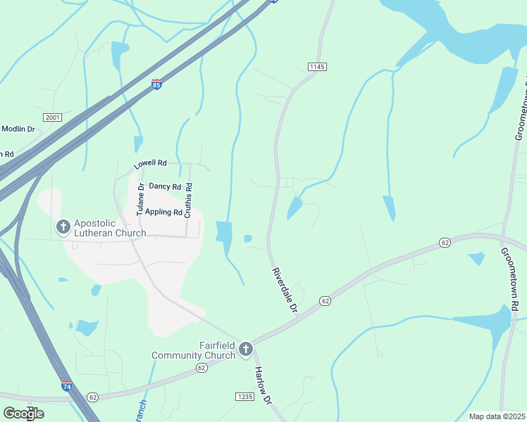 map of restaurants, bars, coffee shops, grocery stores, and more near 6130 Riverdale Drive in High Point