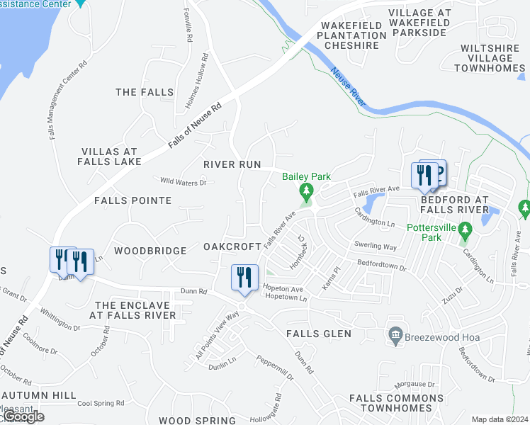 map of restaurants, bars, coffee shops, grocery stores, and more near 10209 Thoughtful Spot Way in Raleigh