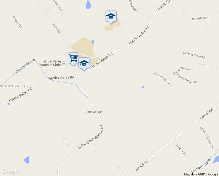 map of restaurants, bars, coffee shops, grocery stores, and more near 11414 Hardin Valley Road in Knoxville