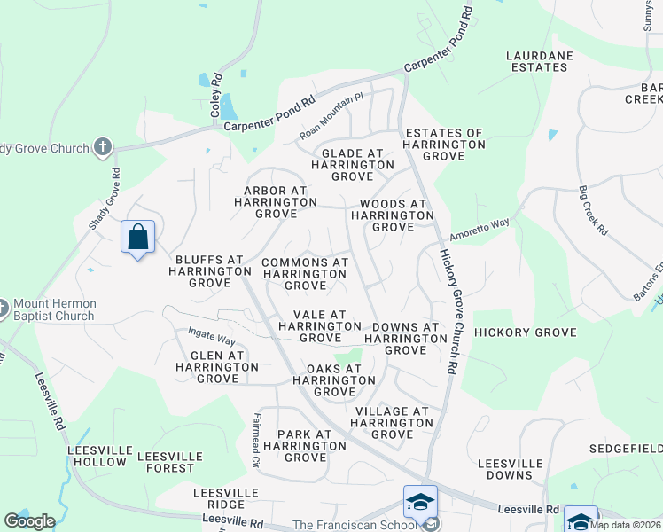 map of restaurants, bars, coffee shops, grocery stores, and more near 12300 Inglehurst Drive in Raleigh