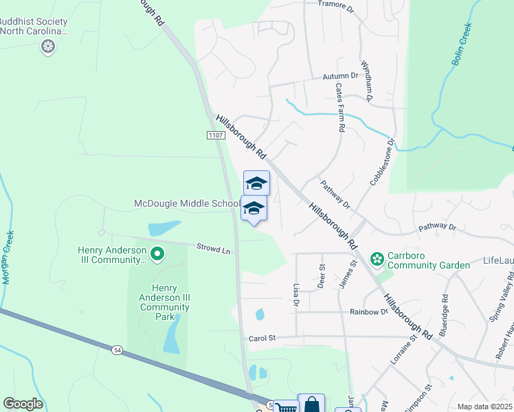 map of restaurants, bars, coffee shops, grocery stores, and more near 900 Old Fayetteville Road in Chapel Hill