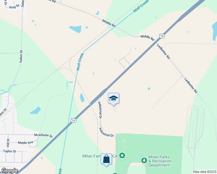 map of restaurants, bars, coffee shops, grocery stores, and more near 7060 East Van Hook Street in Milan